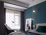 124平米现代简约风三室卧室装修效果图，背景墙创意设计图