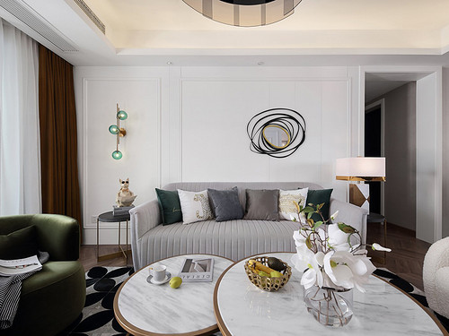 270平米美式风格四室客厅装修效果图,沙发创意设计图
