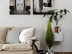 95平米日式风格二室客厅装修效果图，沙发创意设计图