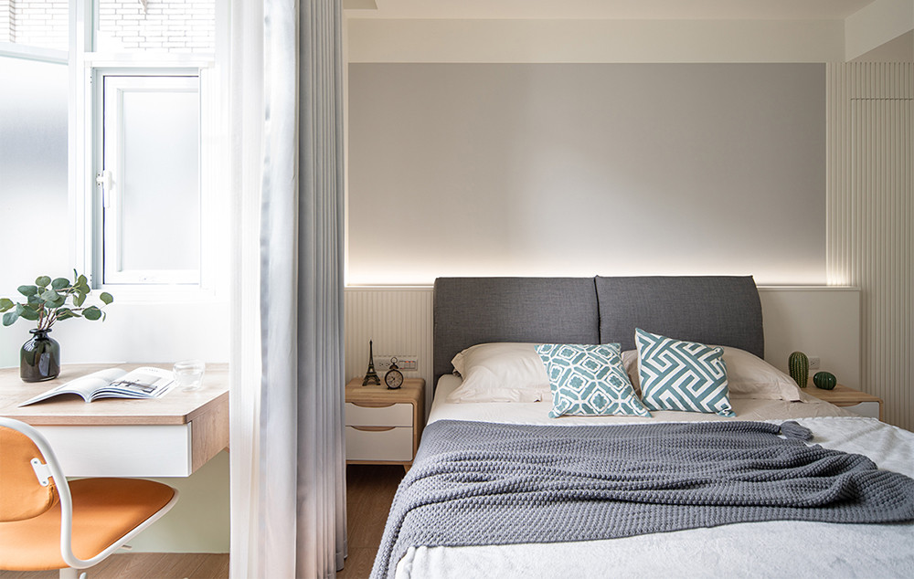 94平米北欧风格三室卧室装修效果图，软装创意设计图