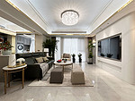 150平米美式风格三室客厅装修效果图，灯饰创意设计图