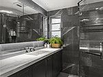 124平米轻奢风格三室卫生间装修效果图，盥洗区创意设计图