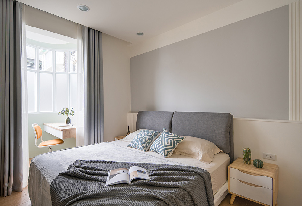 94平米北欧风格三室卧室装修效果图，软装创意设计图