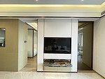 156平米轻奢风格三室客厅装修效果图，背景墙创意设计图