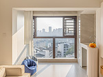 89平米现代简约风三室阳台装修效果图，玄关柜创意设计图