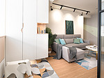 101平米北欧风格三室客厅装修效果图，沙发创意设计图