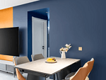 127平米现代简约风三室餐厅装修效果图，餐桌创意设计图