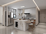 125平米现代简约风三室厨房装修效果图，橱柜创意设计图