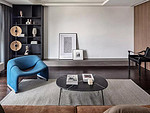 123平米现代简约风四室客厅装修效果图，墙面创意设计图