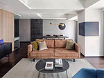 135平米现代简约风四室客厅装修效果图，墙面创意设计图
