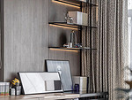 118平米轻奢风格三室餐厅装修效果图，置物柜创意设计图