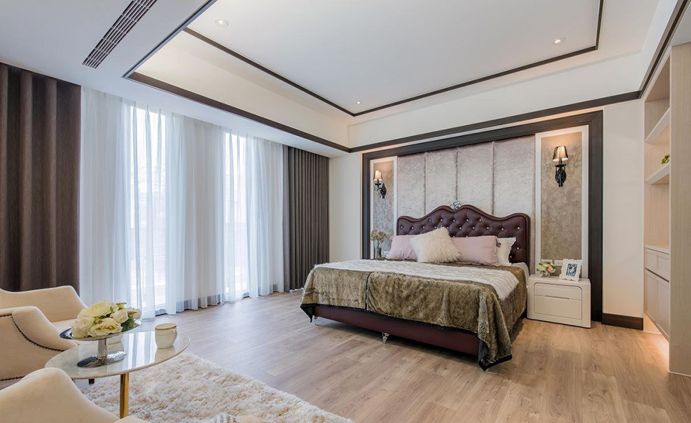 306平米欧式风格别墅卧室装修效果图，灯饰创意设计图