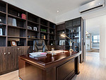 270平米欧式风格别墅书房装修效果图，书柜创意设计图