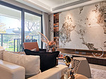 79平米轻奢风格三室客厅装修效果图，墙面创意设计图