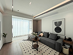 90平米现代简约风二室客厅装修效果图，沙发创意设计图