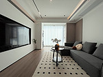 102平米现代简约风二室客厅装修效果图，沙发创意设计图