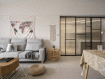 95平米日式风格三室客厅装修效果图，沙发创意设计图