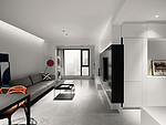 110平米现代简约风三室客厅装修效果图，收纳柜创意设计图