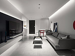 110平米现代简约风三室客厅装修效果图，收纳柜创意设计图