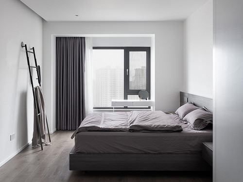 97平米现代简约风三室卧室装修效果图,门窗创意设计图
