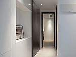 107平米现代简约风三室走廊装修效果图，收纳柜创意设计图