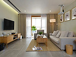 77平米日式风格三室客厅装修效果图，沙发创意设计图