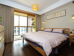 125平米日式风格三室卧室装修效果图，软装创意设计图
