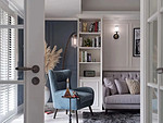 96平米美式风格三室客厅装修效果图，沙发创意设计图