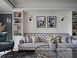 126平米美式风格三室客厅装修效果图，沙发创意设计图