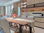 180平米日式风格三室餐厅装修效果图，餐桌创意设计图