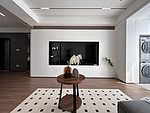 90平米现代简约风二室客厅装修效果图，电视墙创意设计图