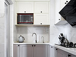 76平米美式风格三室厨房装修效果图，橱柜创意设计图
