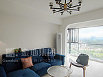 104平米现代简约风三室客厅装修效果图，沙发创意设计图