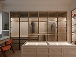 96平米轻奢风格三室卧室装修效果图，衣柜创意设计图