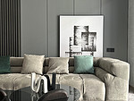 130平米现代简约风三室客厅装修效果图，沙发创意设计图