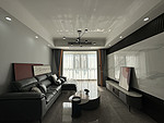 107平米现代简约风三室客厅装修效果图，沙发创意设计图
