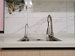 69平米现代简约风二室厨房装修效果图，盥洗区创意设计图
