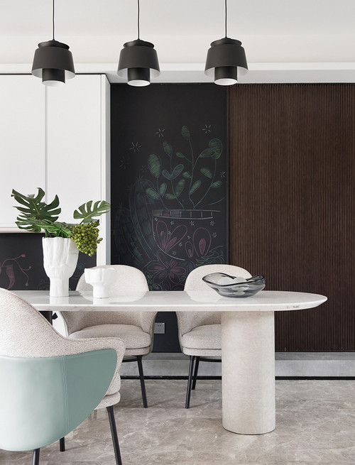 143平米欧式风格四室餐厅装修效果图，背景墙创意设计图