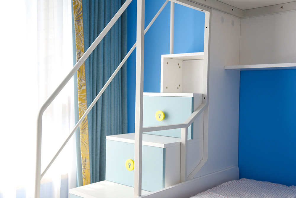 210平米新中式风格复式儿童房装修效果图，衣柜创意设计图