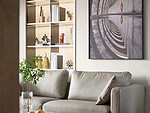 78平米轻奢风格三室客厅装修效果图，沙发创意设计图