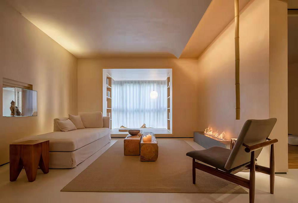 126平米日式风格三室客厅装修效果图，创意设计图