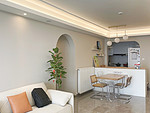 188平米现代简约风三室客餐厅装修效果图，沙发创意设计图