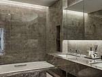 89平米轻奢风格四室卫生间装修效果图，背景墙创意设计图