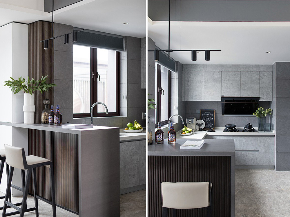 136平米欧式风格四室厨房装修效果图，橱柜创意设计图