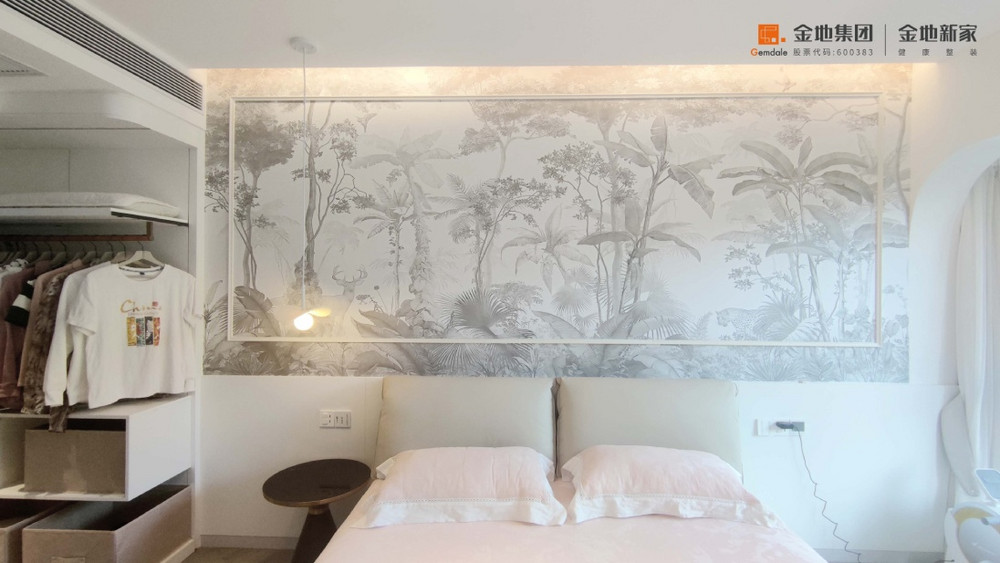 120平米现代简约风二室卧室装修效果图，软装创意设计图