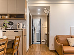 104平米日式风格二室走廊装修效果图，软装创意设计图