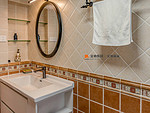 90平米美式风格三室卫生间装修效果图，盥洗区创意设计图