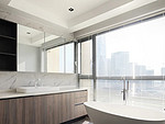 109平米现代简约风四室卫生间装修效果图，盥洗区创意设计图