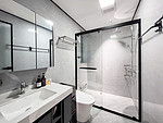 105平米现代简约风三室卫生间装修效果图，盥洗区创意设计图