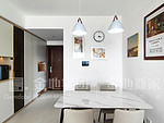 80平米现代简约风三室餐厅装修效果图，餐桌创意设计图